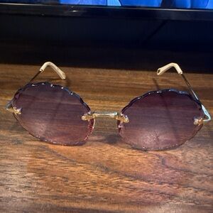 Chloe Scalloped Sunglasses with Purple Lenses